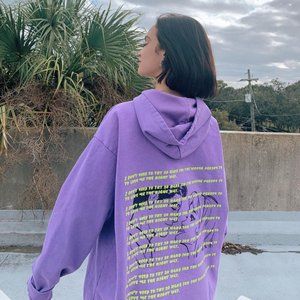 NEW BOYS LIE UO EXCLUSIVE REMIX PURPLE HOODIE OSFA